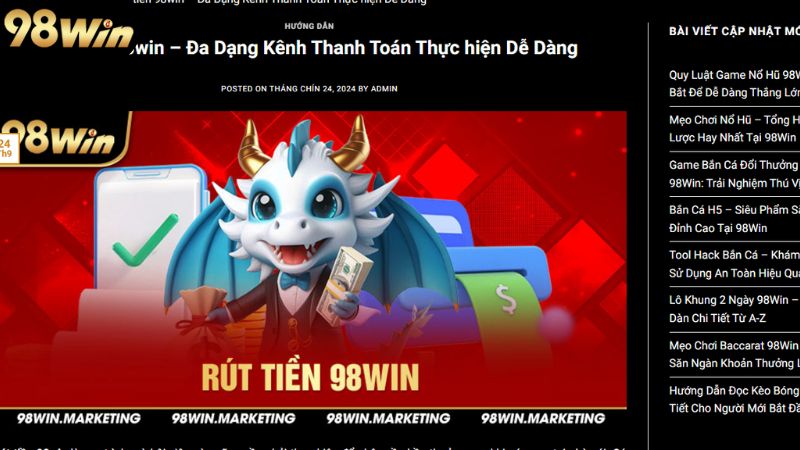 Rút Tiền 98win - Hướng Dẫn Toàn Diện Để Rút Tiền Nhanh Chóng 1 dieu-kien-de-rut-tien-98win-tu-tai-khoan-ca-cuoc-ve
