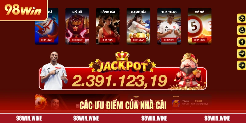Giới Thiệu 98WIN - Nhà Cái Cá Cược Top Đầu Tại Việt Nam 6 Các ưu điểm của nhà cái